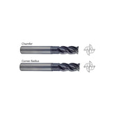 Chamfer GMF60 ,  Corner Radius GMF62,  Carbide, 4 Flute Extended Reach V7 PLUS A  END MILLS
